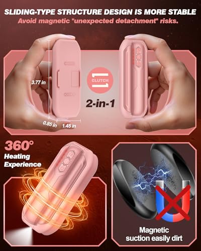 Rechargeable Hand Warmers 2 Pack - 6000mAh Portable Electric Heater with Flashlight & 5 Level J5931