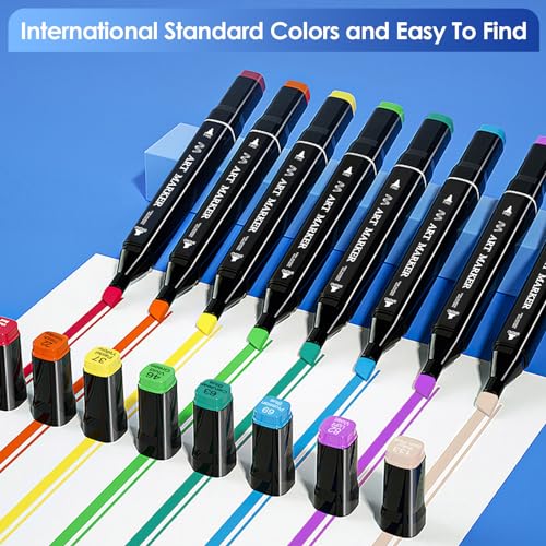 120 Colors Dual Tip Alcohol Based Art Markers Set with Case A317628