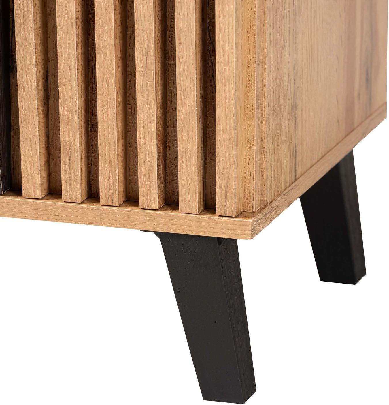 Espresso and Brown Wood 2-Door Storage Cabinet Y288
