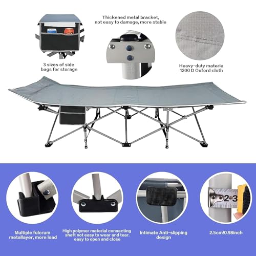 Heavy Duty Double Layer Oxford Folding Camping Cot with Carry Bag L829