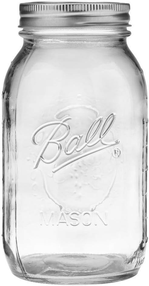Clear Quart Mason Jar with Lid and Band, 16-Ounces K2684