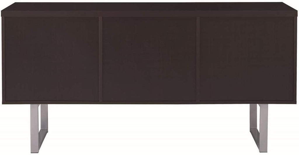 Cappuccino Credenza with Metal Sled Legs R888