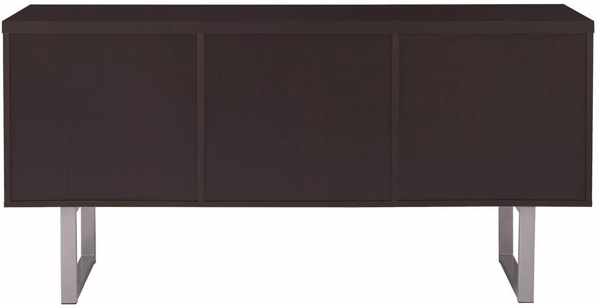 Cappuccino Credenza with Metal Sled Legs R888