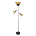 3 Light Floor Lamp with Scalloped Glass Shades X43512