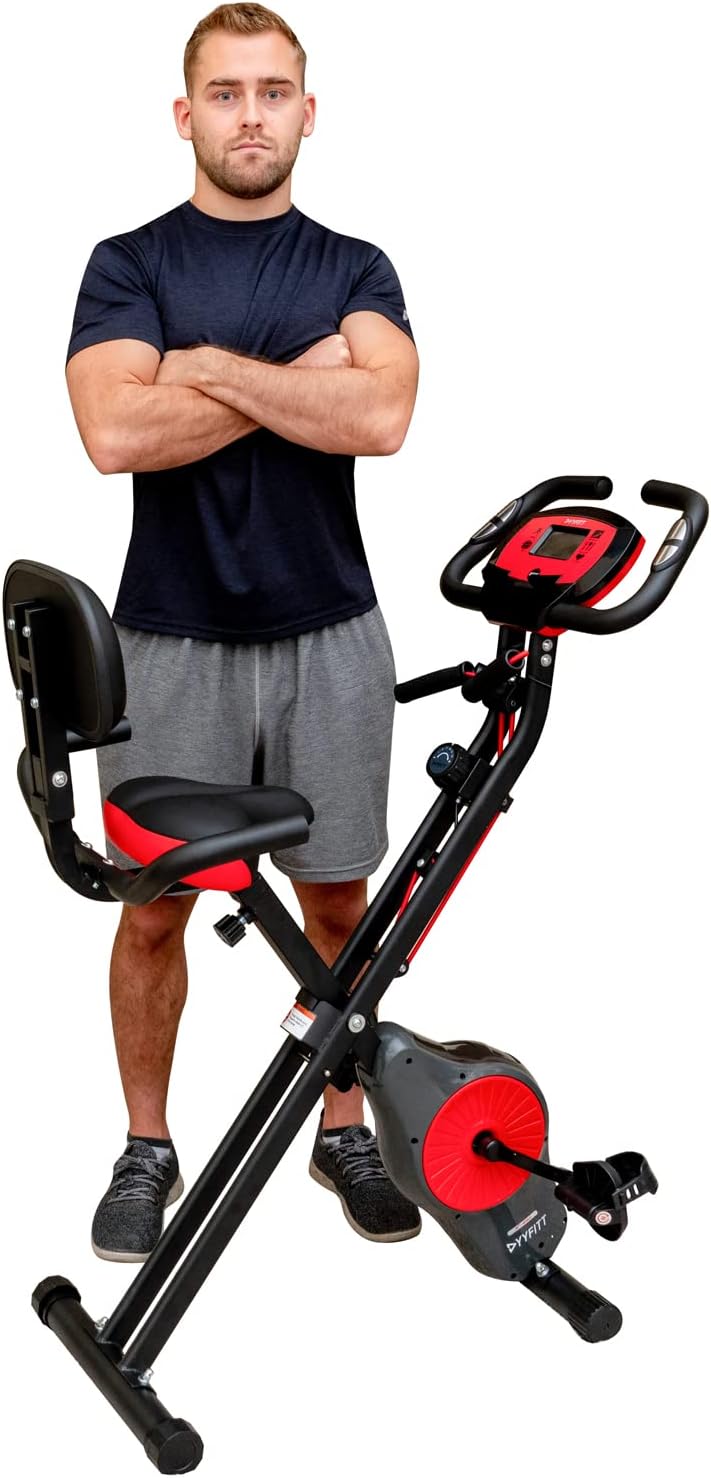 Foldable Fitness Exercise Bike with Resistance Bands H149037