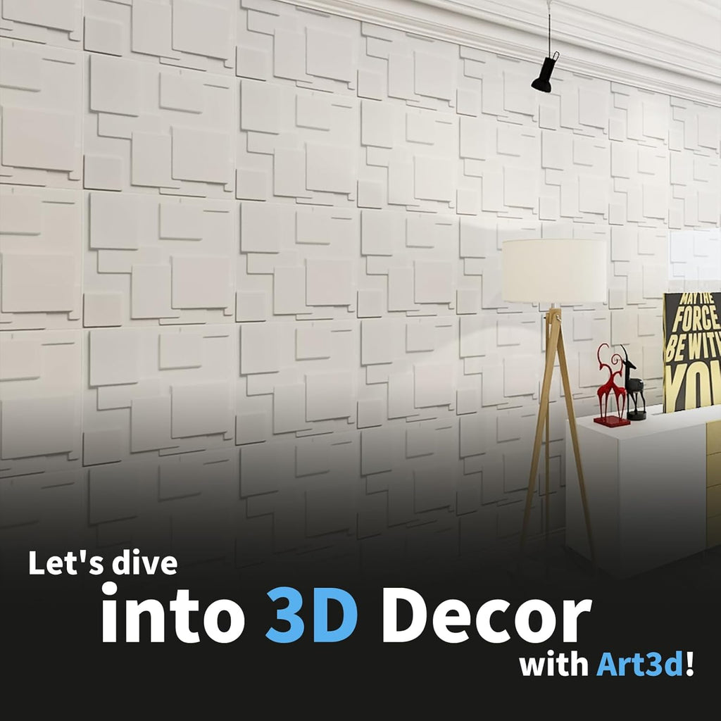 White PVC 3D Wall Panel, 32 Sq.FT P918