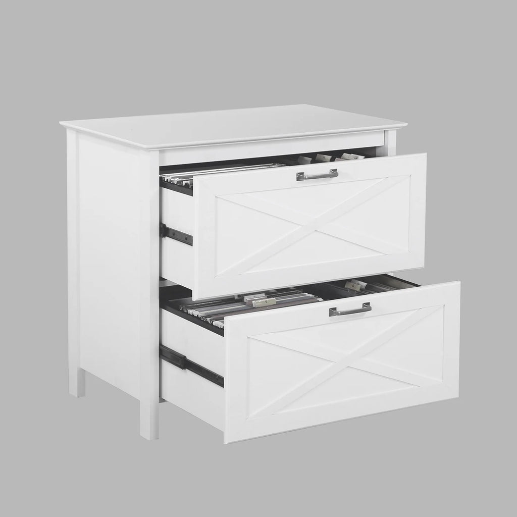White 2-Drawer Wood File Cabinet L904