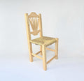 Set of 2 Handmade Wood Woven Chair with Natural Palm Fiber G41477