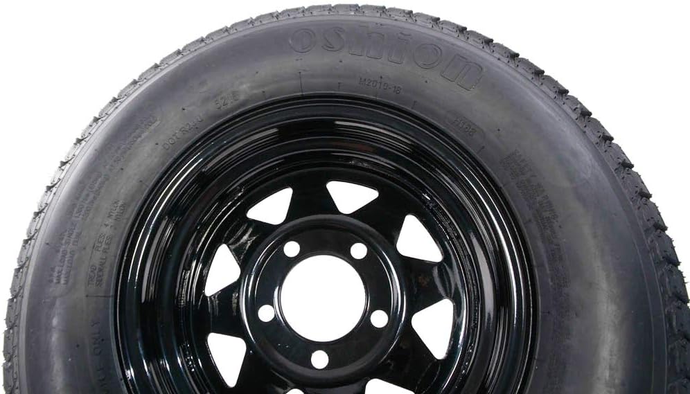 13" Trailer Wheel & Tire with Bias ST175/80D13 Tire Mounted Black Spoke, Set of 2 J62968