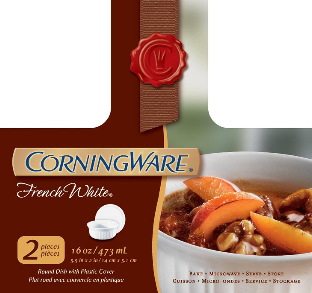 16-Ounce Round Dish with Plastic Cover, Pack of 2 A681125