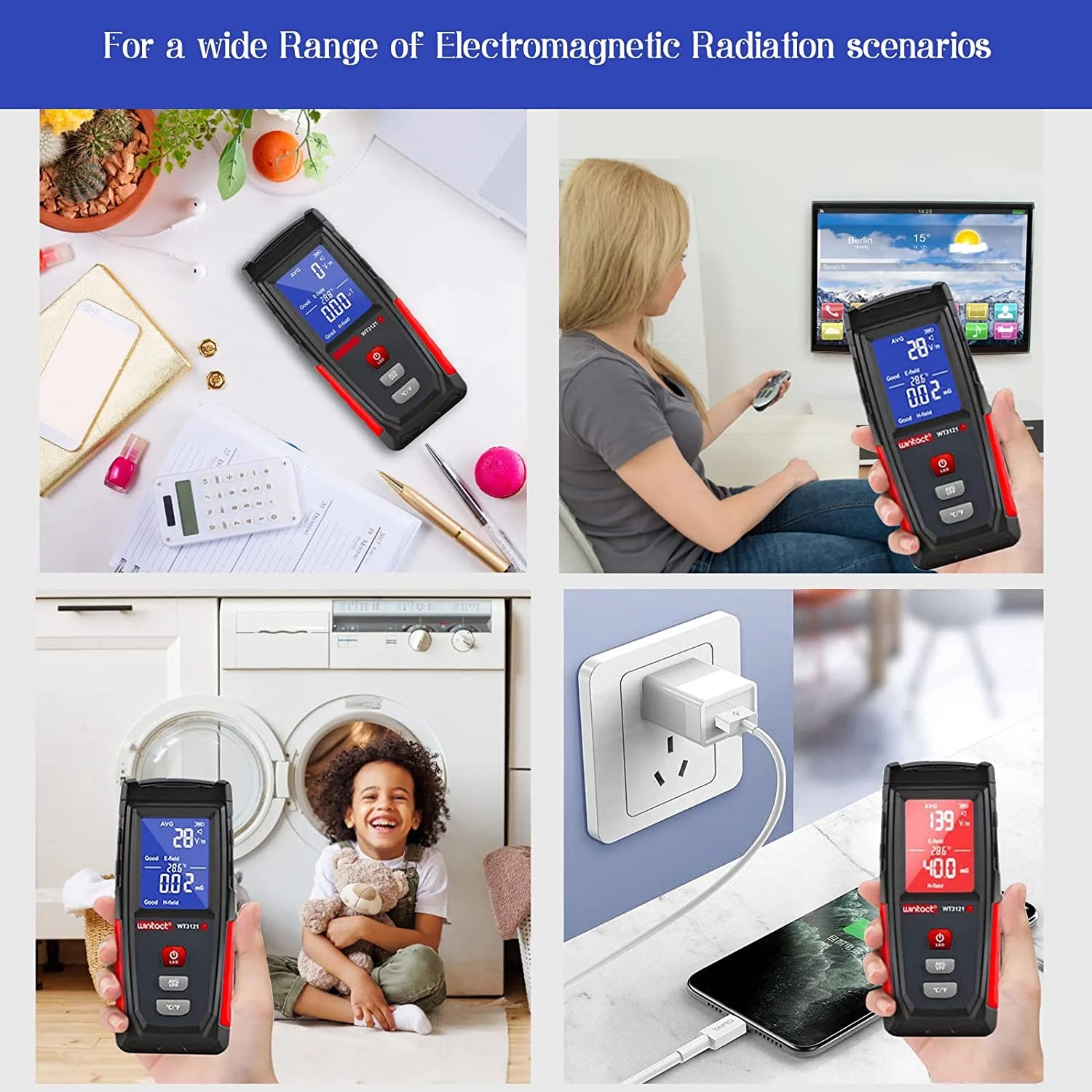 Rechargeable Digital Electromagnetic Field Radiation Detector R5552