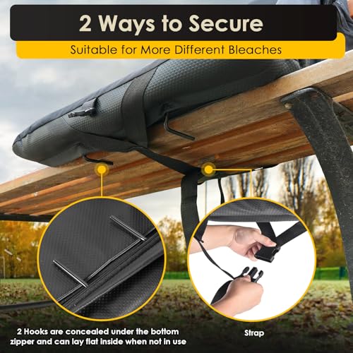 Half-fold Portable Bleacher Seat with Back Support and Cushion H189632