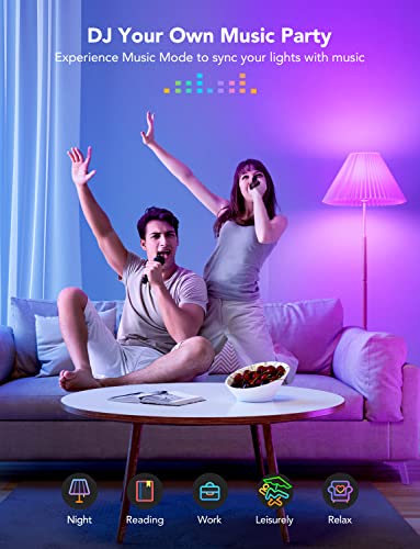 2 Pack Smart Light Bulbs, Dimmable RGBWW A19 T8862