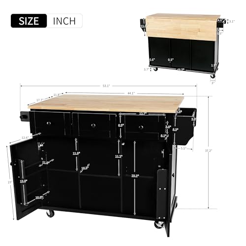 Grey Blue Wooden Kitchen Island Cart with Stainless Steel Top O846