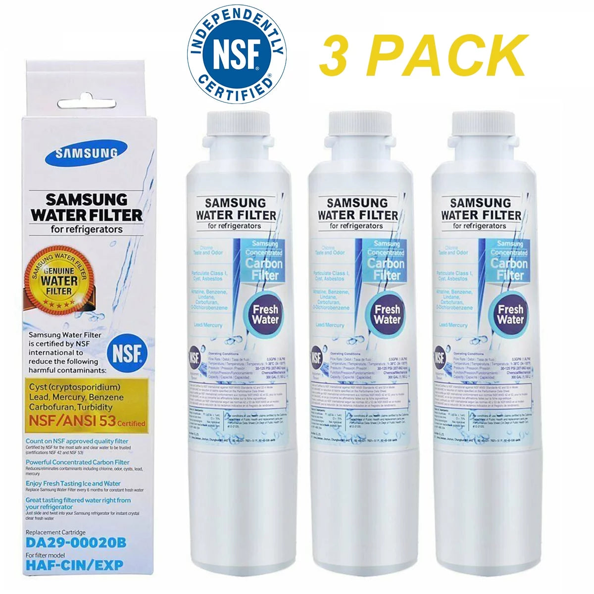 Pack of 3 Refrigerator Water Filter L514