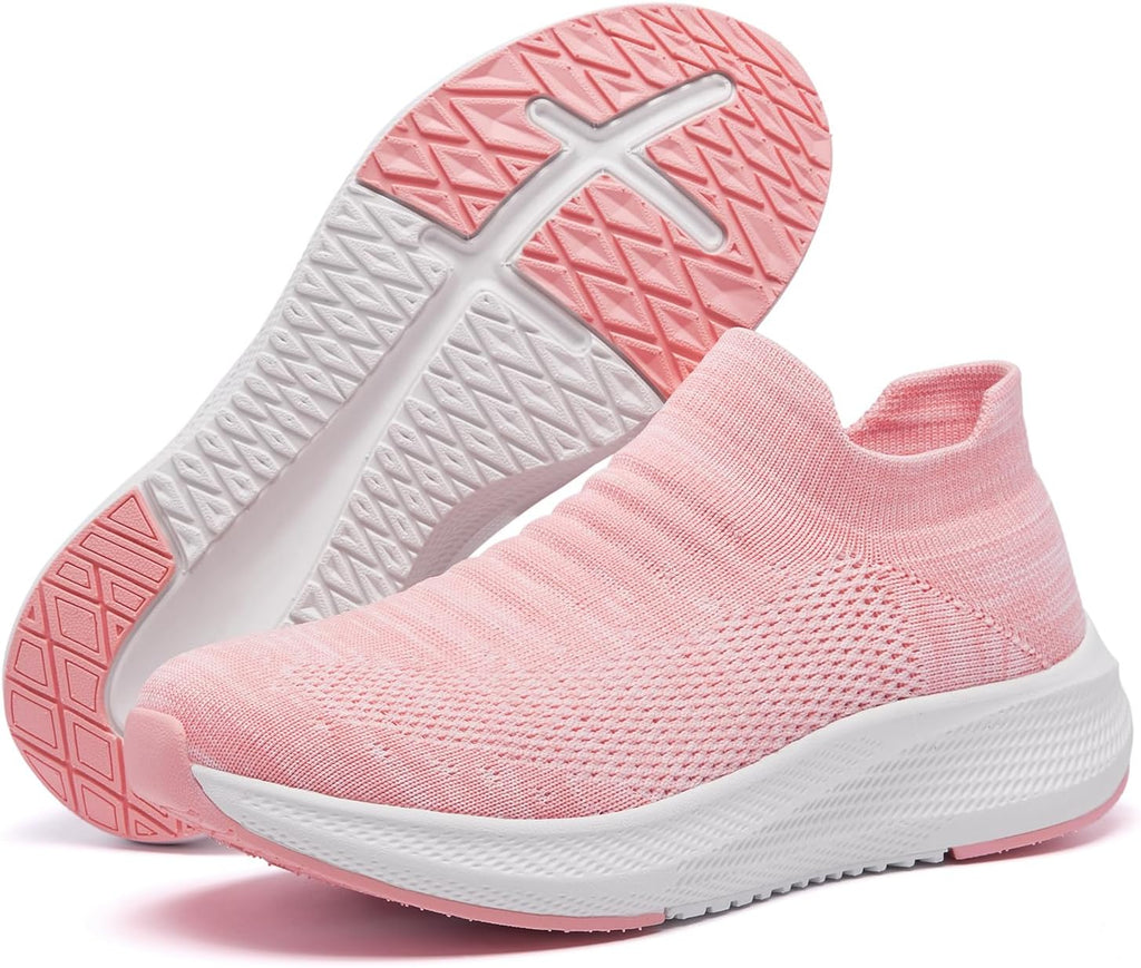 Womens Slip on Walking Shoes Comfort Lightweight Breathable Sock Shoe Non-Slip Mesh Casual Fashion Tennis Running Sneakers E18318