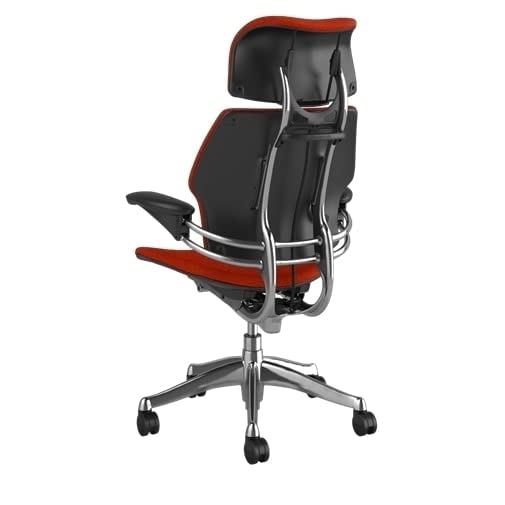 Polished Aluminum Ergonomic Office Chair with Headrest and Adjustable Arms B470