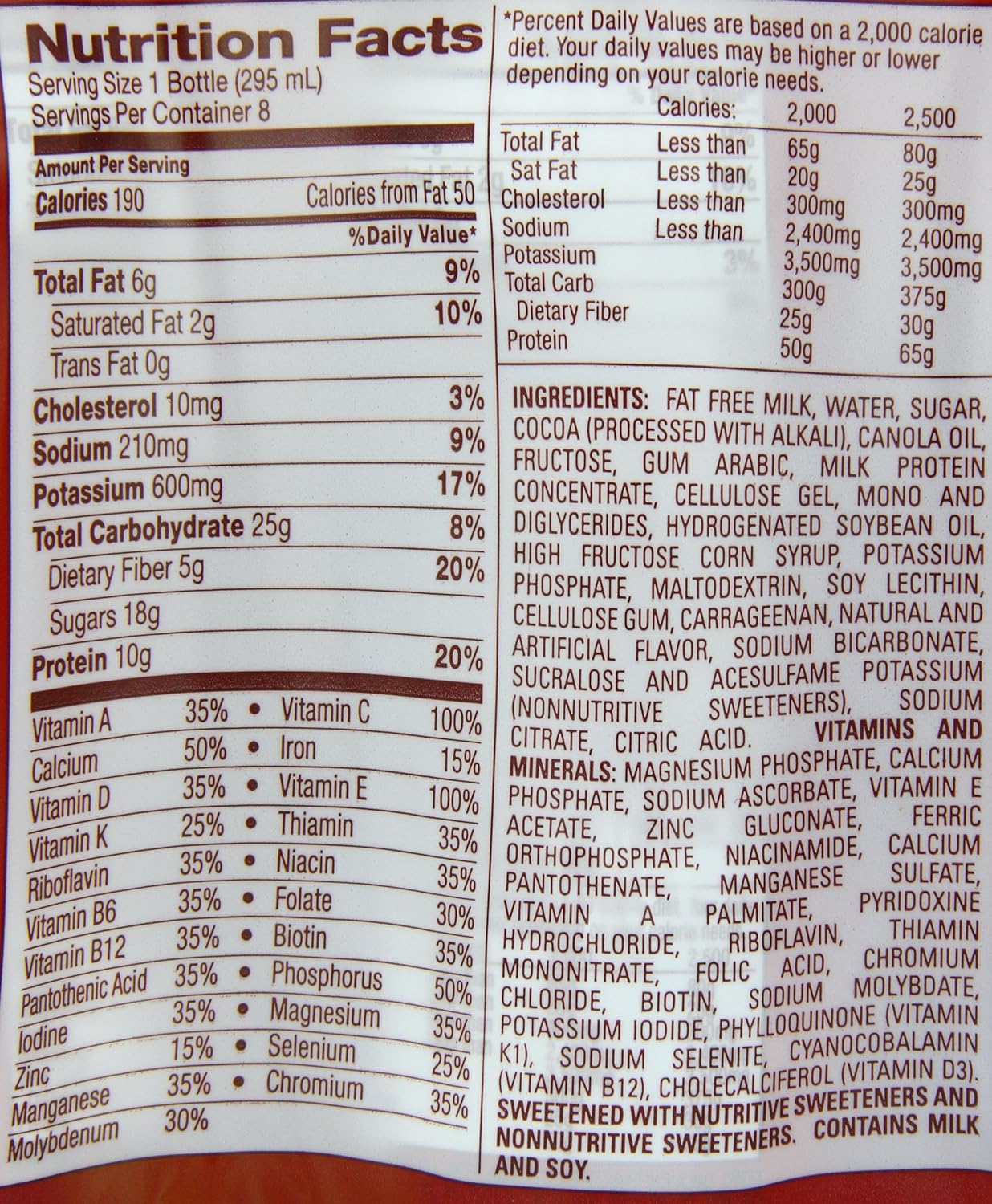 Creamy Milk Chocolate Meal Replacement Shake, 10-Ounces, 8 Count I95263
