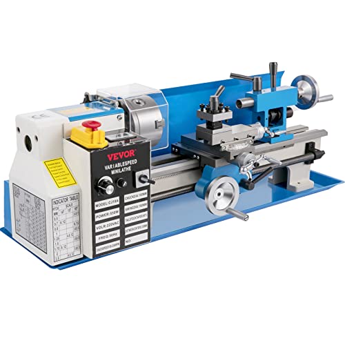 7"x14" 550W Variable Speed Metal Lathe with 3-jaw Chuck Digital Display F994