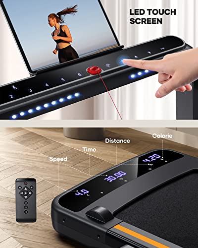 3.0HP Foldable Compact Treadmill with Dual LED Touch Screens B68116