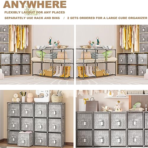 6 Printed Bins Cube Storage Organizer Shelf with Labels Z291584