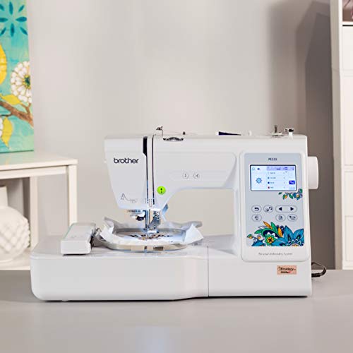 Embroidery Machine with 80 Built-in Designs, 4" x 4" Hoop Area, 3.2" LCD Touchscreen, USB Port, 9 Font Styles J164