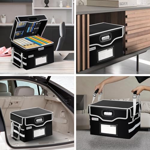 Fireproof Document Bag with Aluminum Foil Insulation, 4-Layer Fireproof File Box with Water-Resistant Zipper H1761