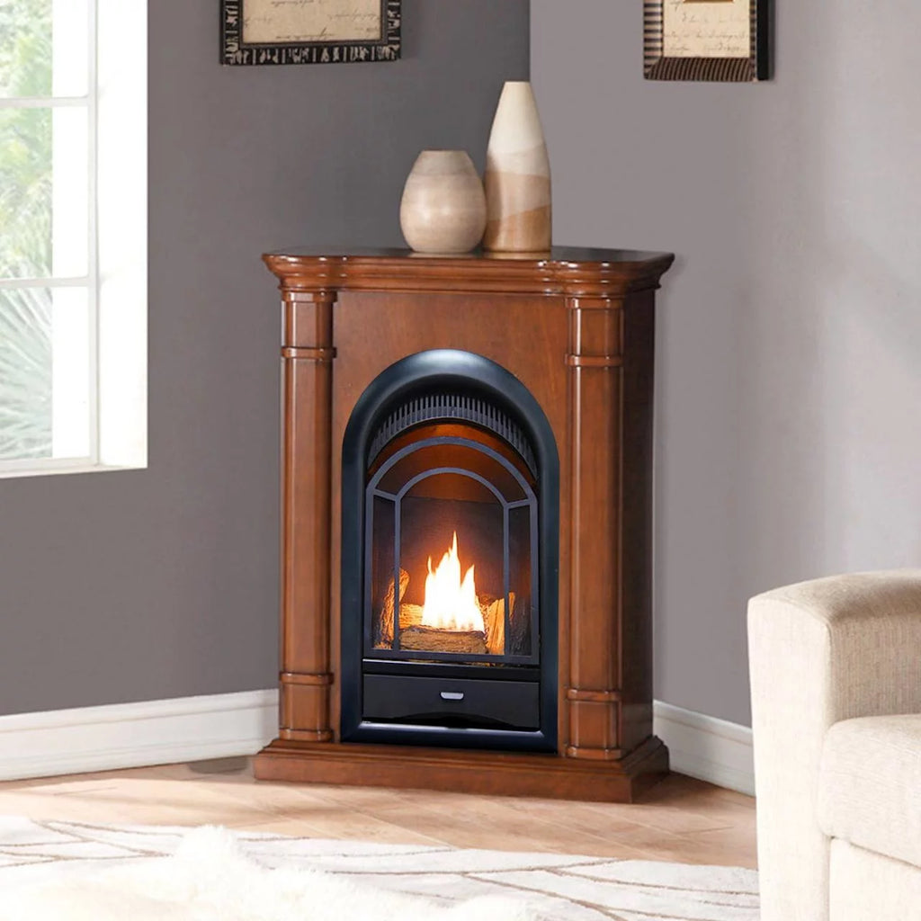 Ventless Fireplace System 10K BTU Duel Fuel Thermostat Insert and Mantel K720550