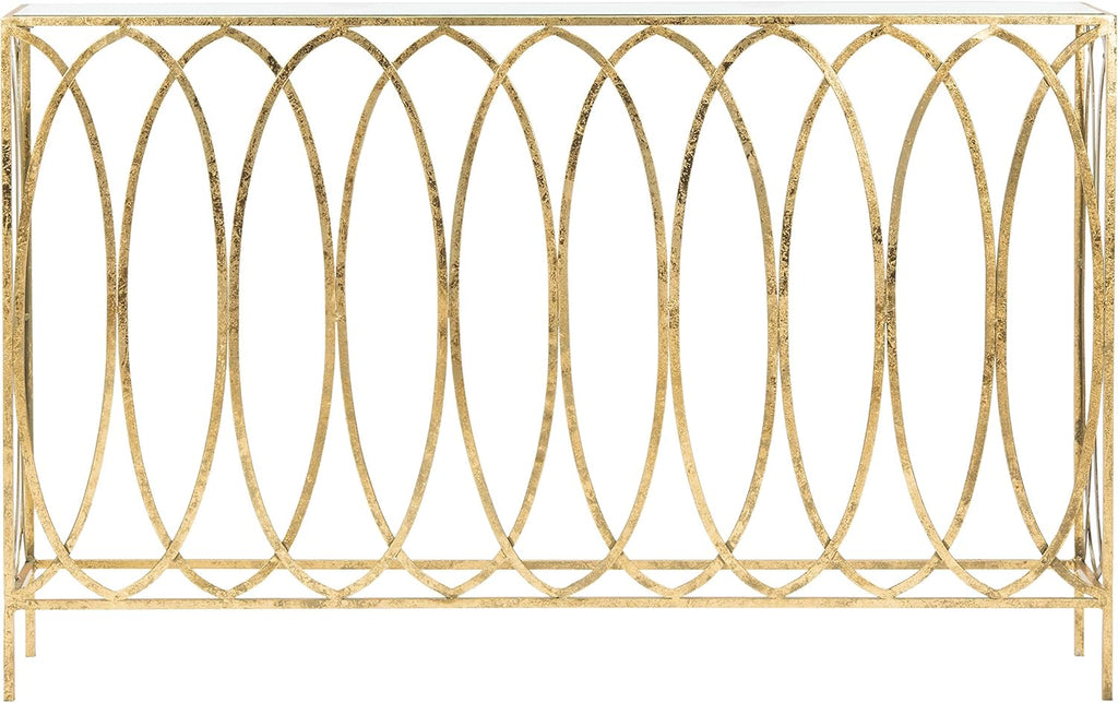 Gold Foil and Glass Console Table K21998