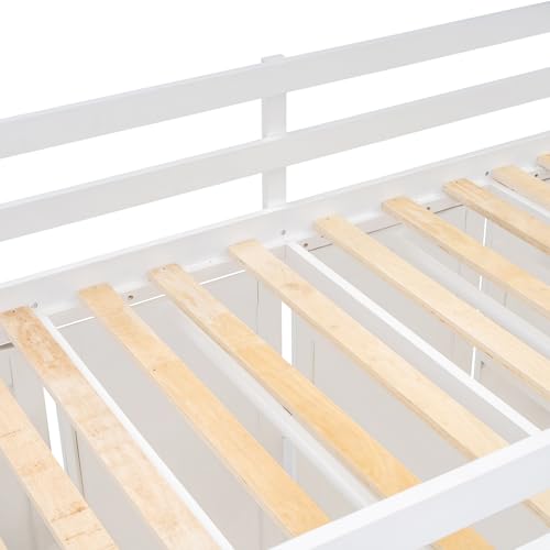 Twin Size Solid Wood Loft Bed with Storage X48105