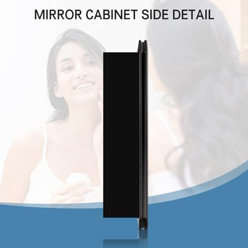Black Aluminium Profiles Wall Mounted Bathroom Medicine Cabinet N2132