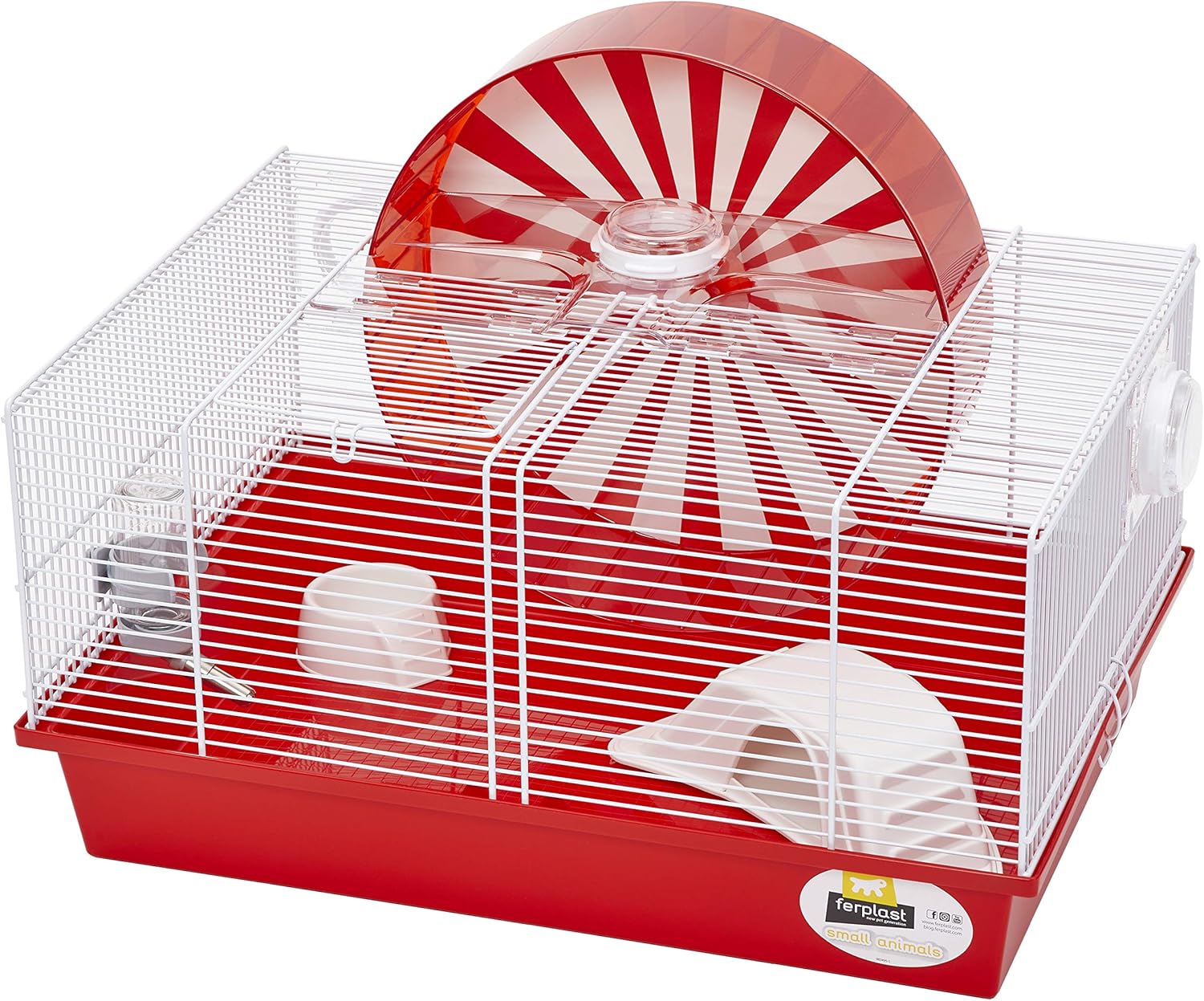 Modular Hamster Cage with 11.75-Inch Exercise Wheel, 19.7L x 13.8W x 9.8H Inches E8128