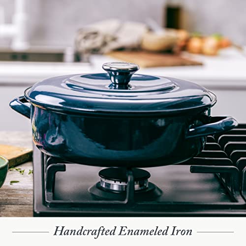Round 4QT Enameled Iron Casserole Braiser with Lid F693