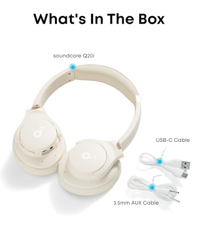White Hybrid Active Noise Cancelling Over-Ear Bluetooth Headphones N341