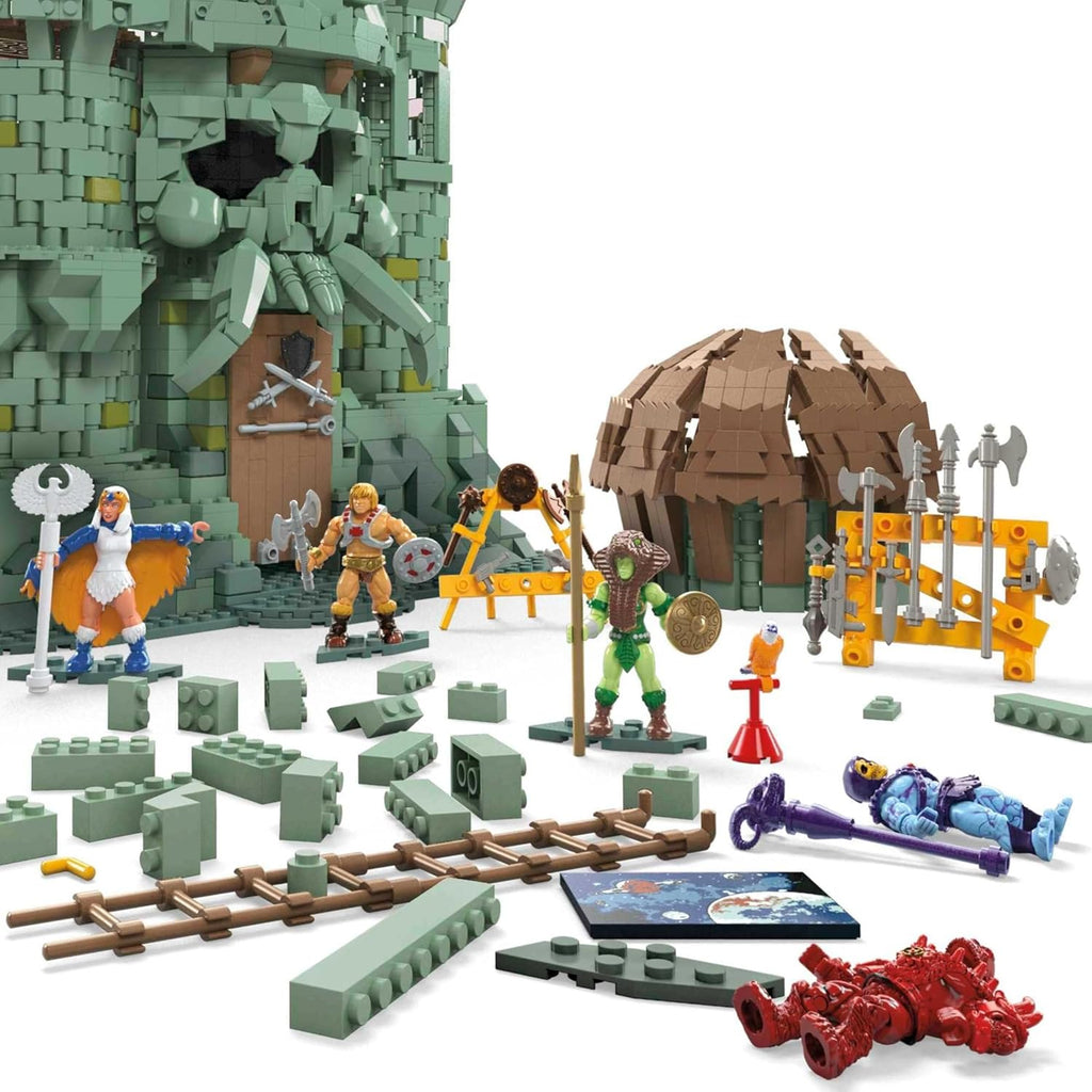 Castle Grayskull Building Set with 3508 Pieces, 6 Poseable Micro Action Figures, 13+ Inches Tall A63172