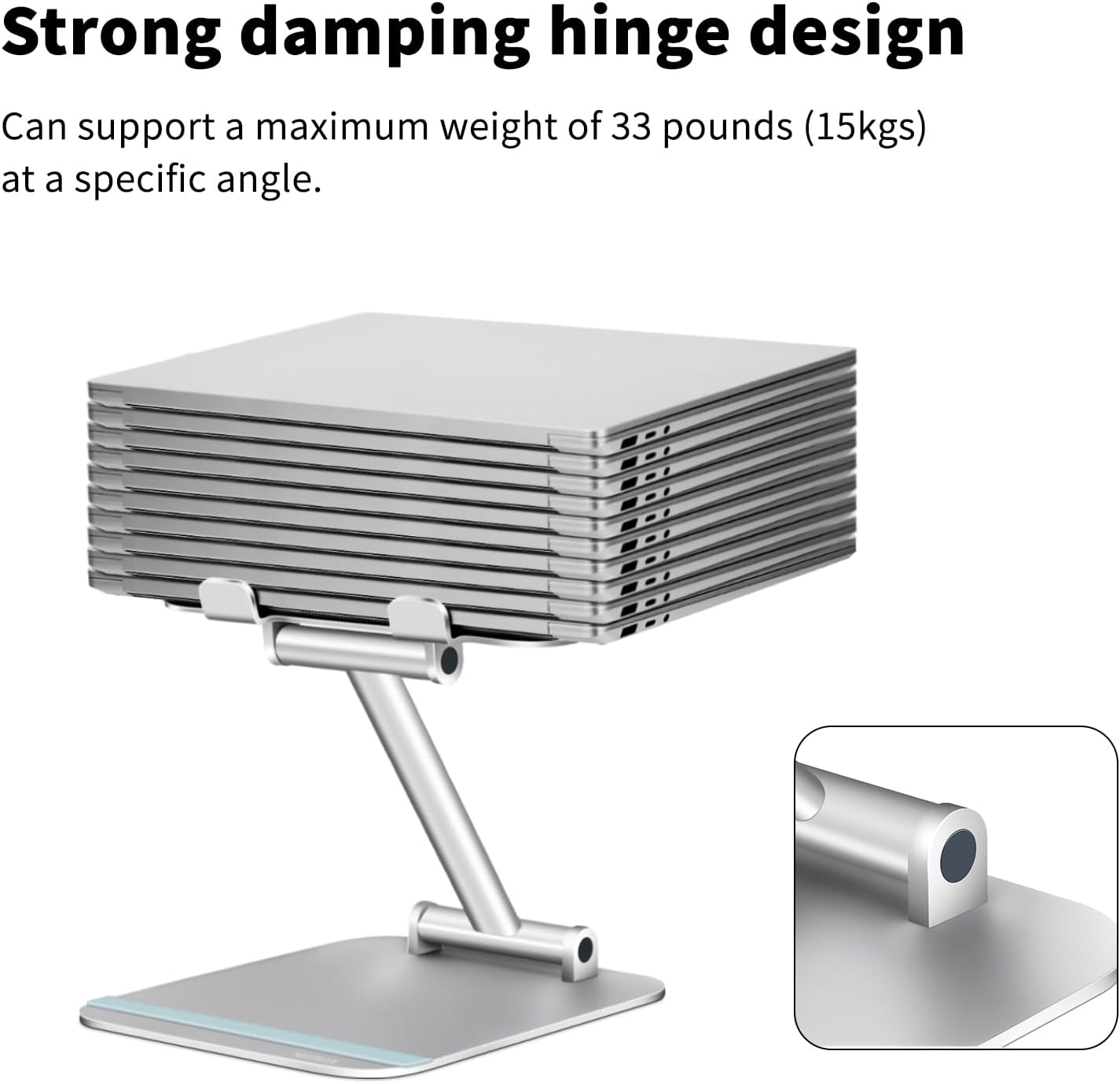 Adjustable Aluminum Laptop Stand Riser for 10 to 17.3” Silver Y956676