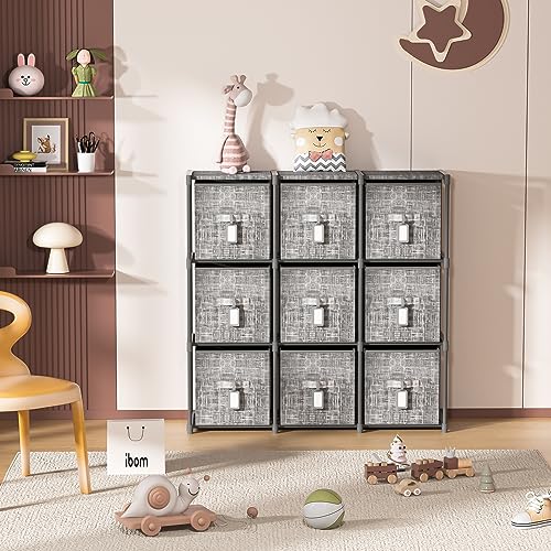 6 Printed Bins Cube Storage Organizer Shelf with Labels Z291584