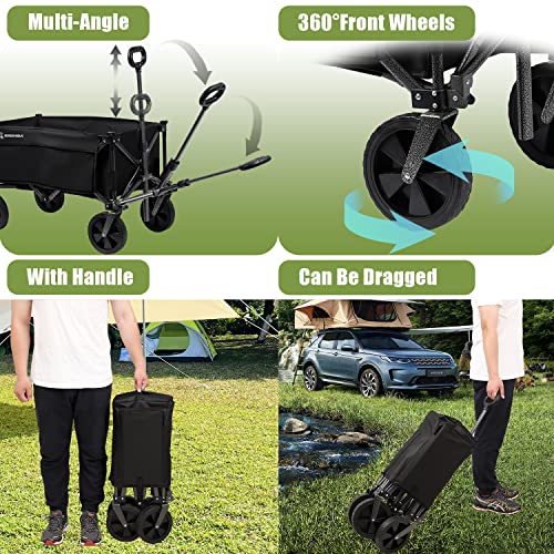 Black Collapsible Utility Wagon with 300 lbs Capacity G359