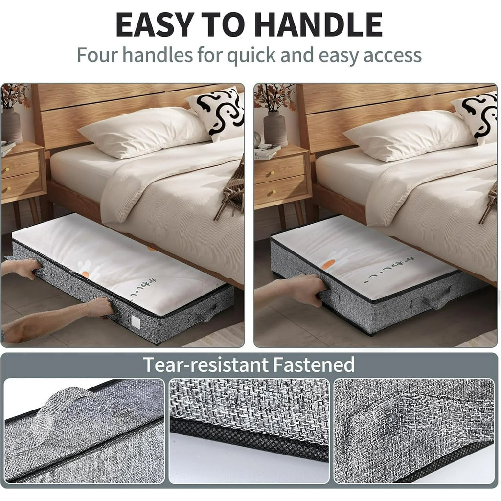5Pack Low Profile Under Bed Storage Containers with Transparent Plastic Visual Window N38266