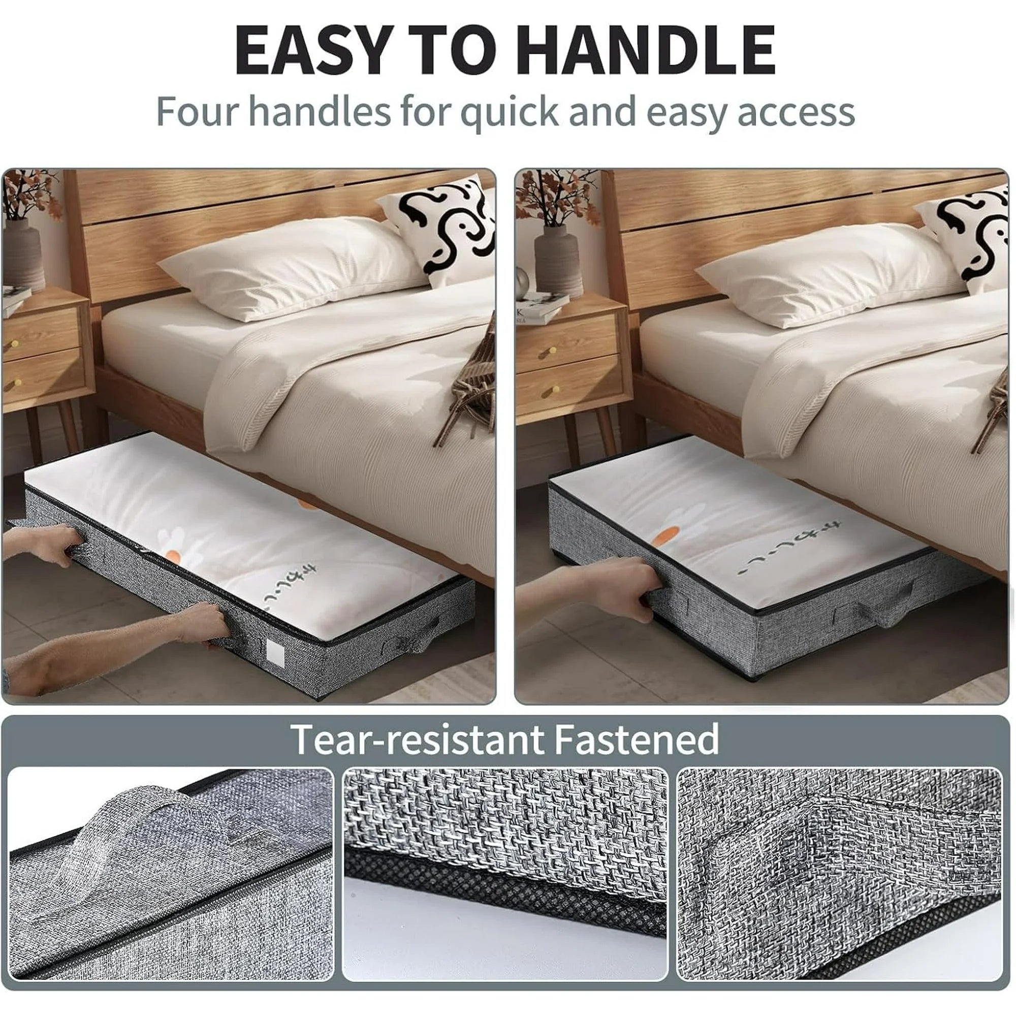 5Pack Low Profile Under Bed Storage Containers with Transparent Plastic Visual Window N38266