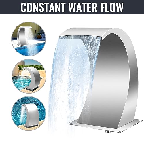 17.7 Inch Stainless Steel Rectangular Pool Waterfall Spillway F859976