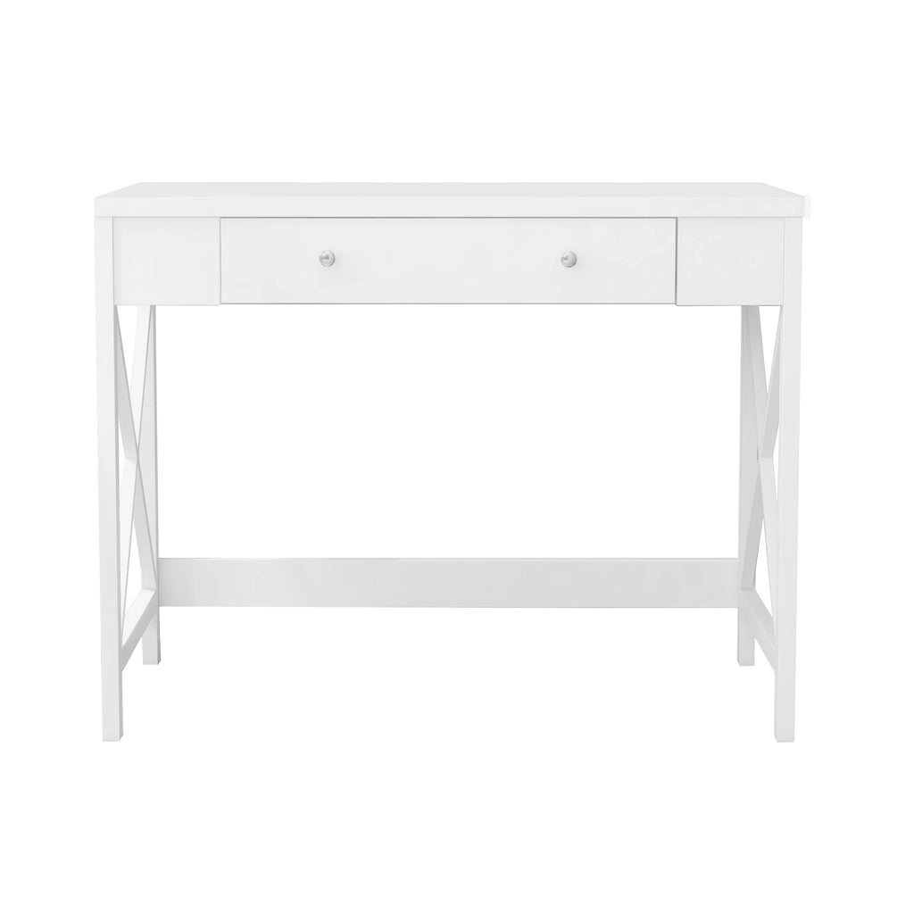 White Work Study Desk with Storage Drawer K200470