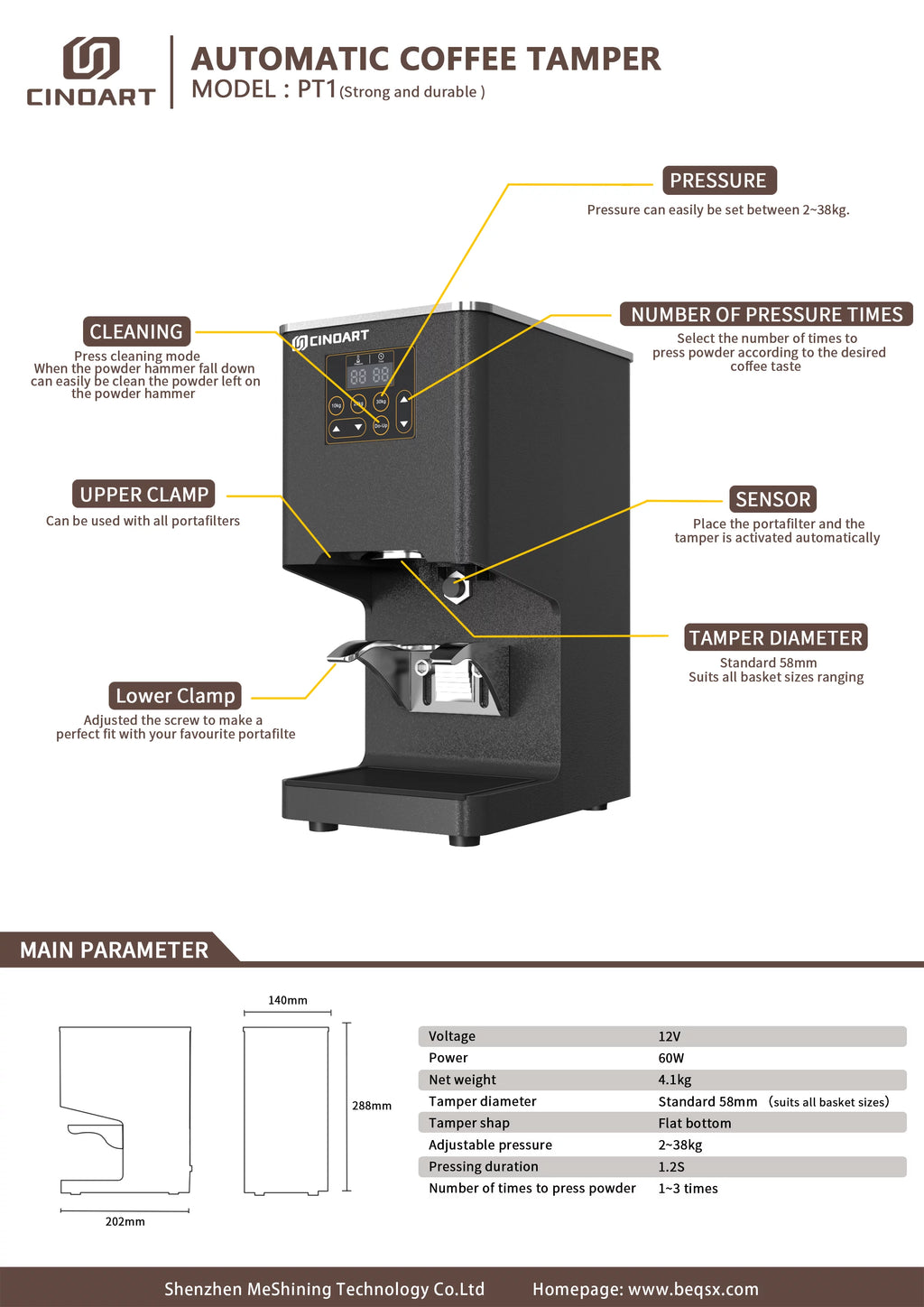 58mm Electric Coffee Tamper Machine U3115
