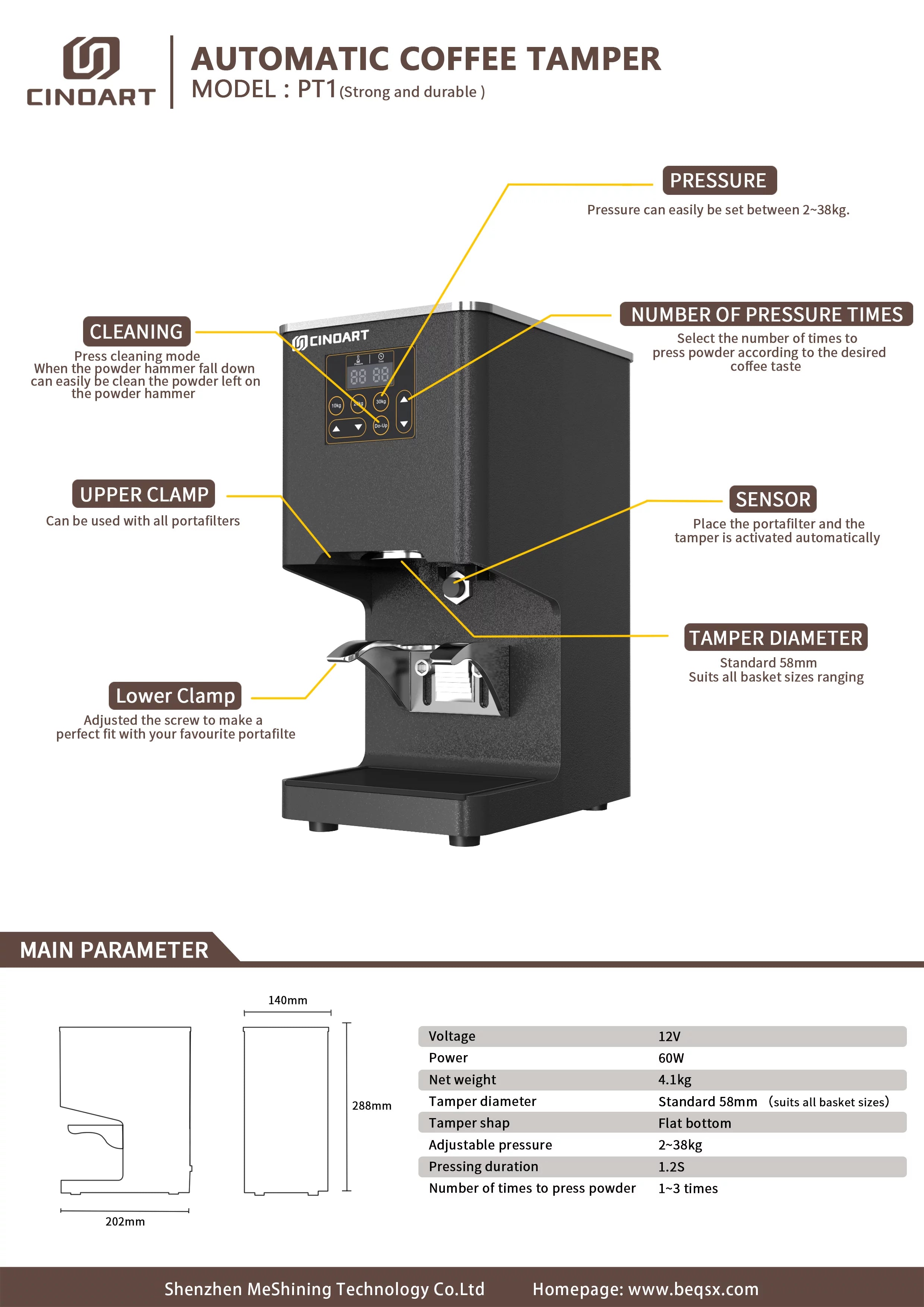 58mm Electric Coffee Tamper Machine U3115