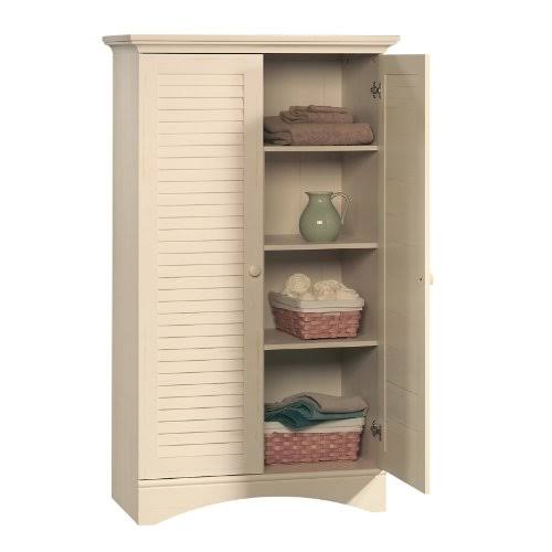 Antiqued White Storage Cabinet N278431