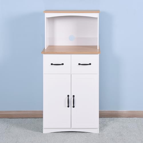 White Wooden Kitchen Cabinet with Framed Glass Doors and Drawer X37216