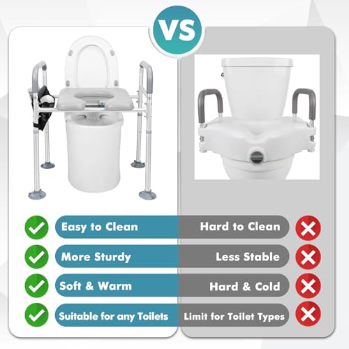 Adjustable Raised Toilet Seat with Handles Q178586