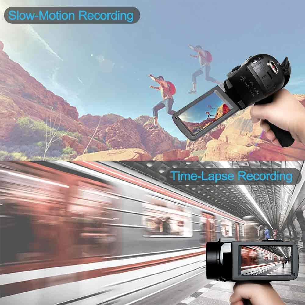 FHD 1080P 30FPS 24MP 16X Digital Zoom 3 Inch Touch Screen Video Camera with Remote Control and Tripod U64394