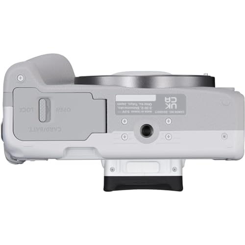 White Mirrorless Camera with RF-S 18-45mm Lens, 64GB Memory Cards, Battery, Bag O103