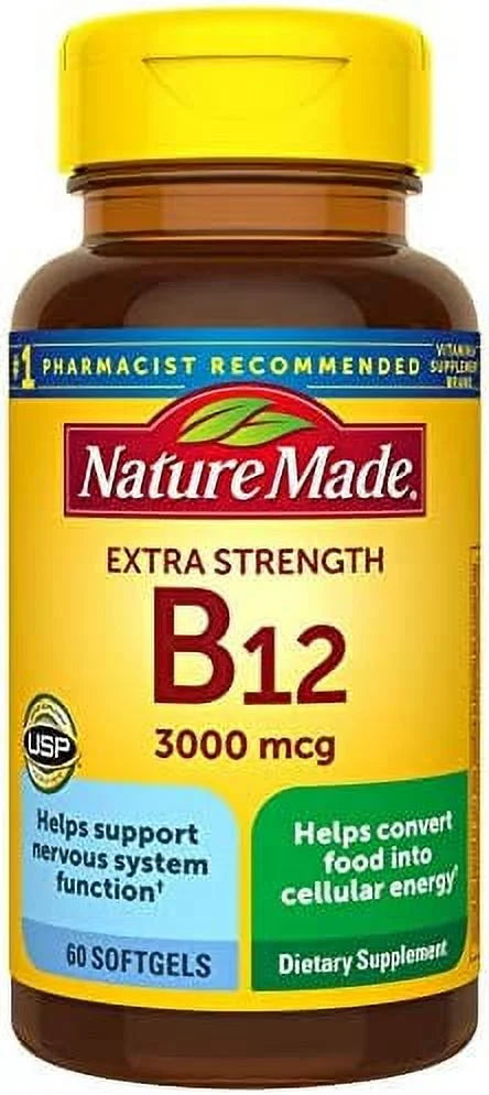 Vitamin B12 3000 mcg Dietary Supplement, 60 Softgels R785753